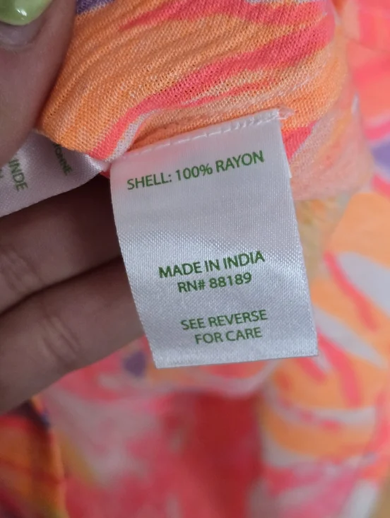 Lilly Pulitzer Elsa Pink & Orange Tropical Print Romper - Picture 4 of 5